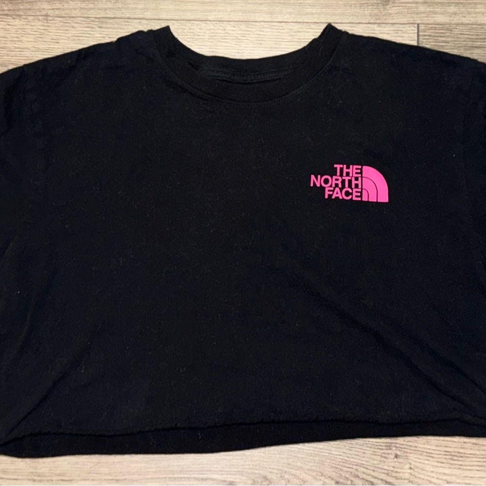 The North Face Black Crop Top with Pink Accents